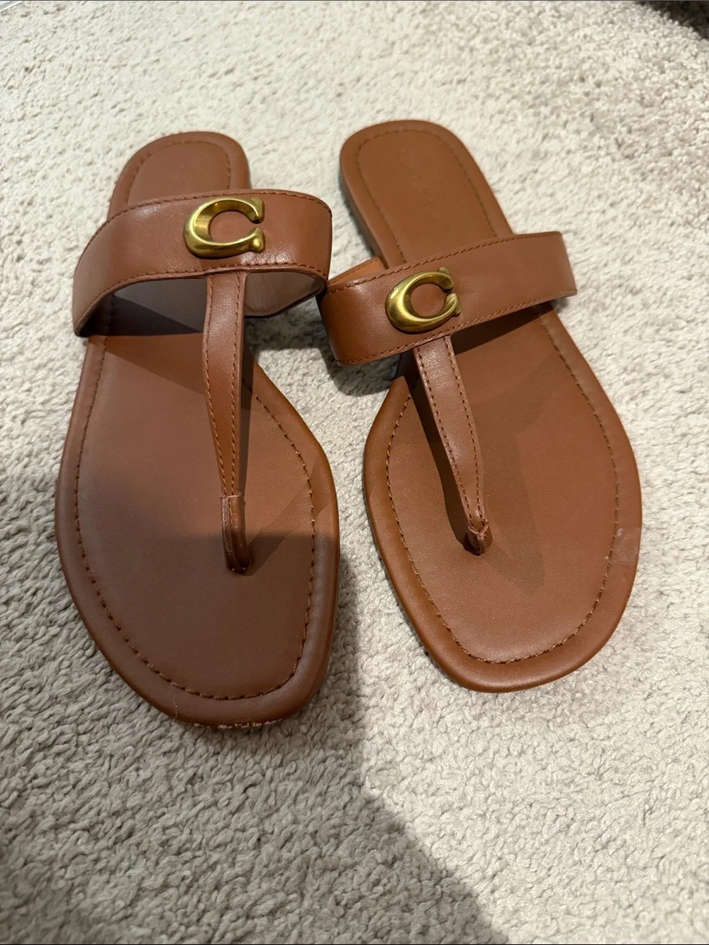 Women’s Brown Leather Coach Sandal - Picture 1 of 5